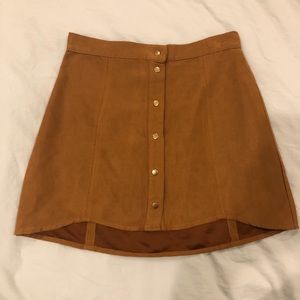 Akira high waist suede button up skirt